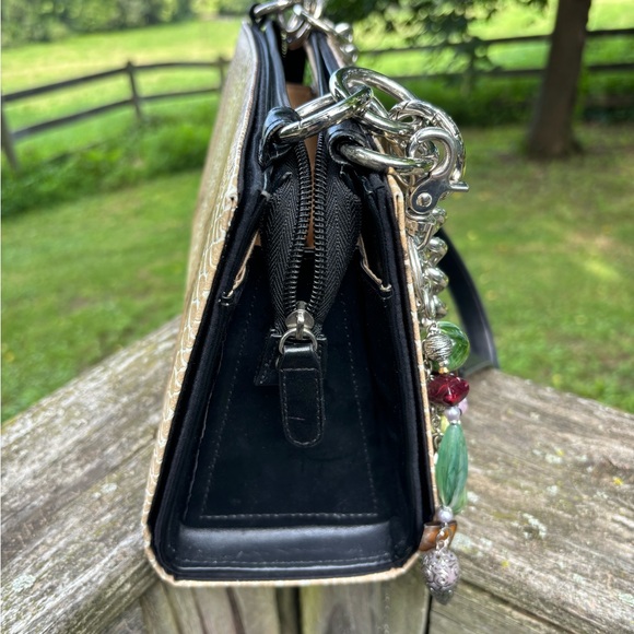 Miche Snakeskin Patterned Beige and Dark Pink Women's Handbag/Shoulder Bag - Picture 5 of 9